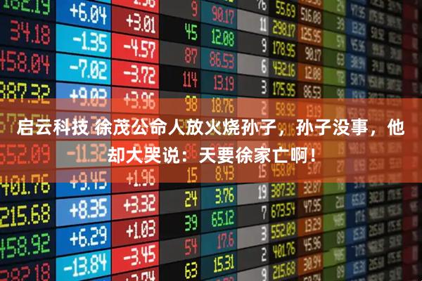启云科技 徐茂公命人放火烧孙子，孙子没事，他却大哭说：天要徐家亡啊！